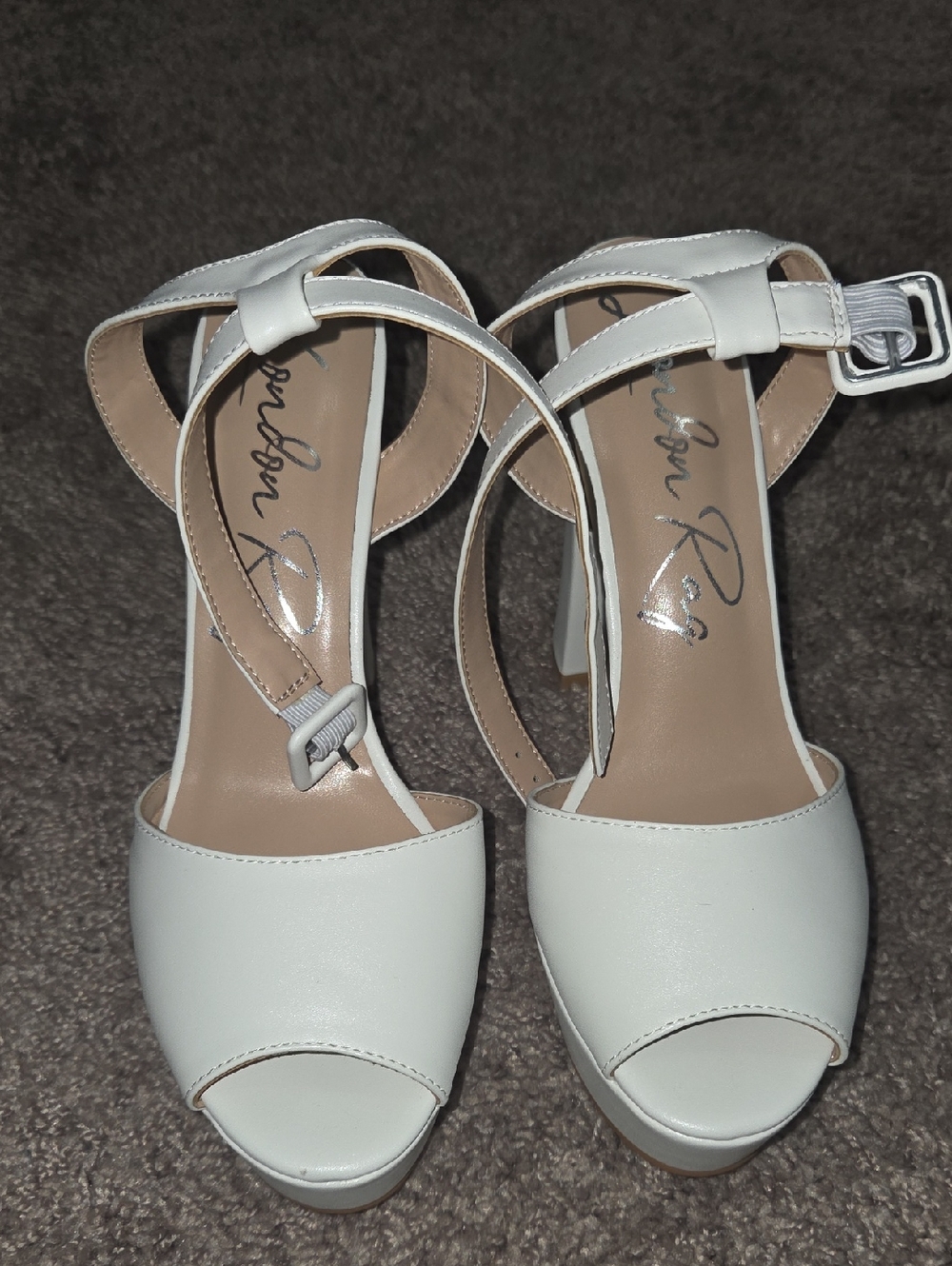 American Rag White Open-Toe Platform Ankle Strap Sandals